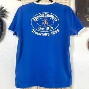 Brooks Brothers Women's Blue T-Shirt Size Small Short Sleeve 100% Cotton Rare